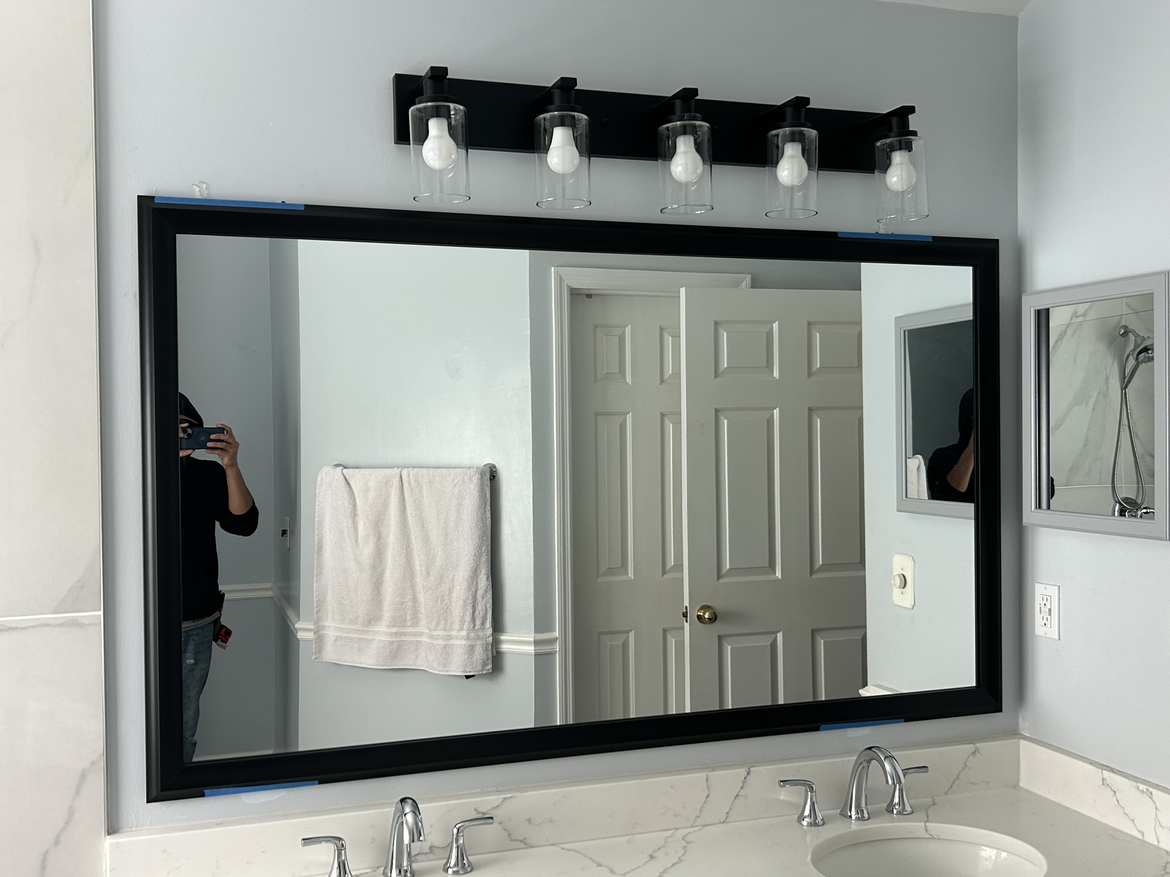 Did you know we offer framed vanity mirrors too? Ask us about our framing profile options.