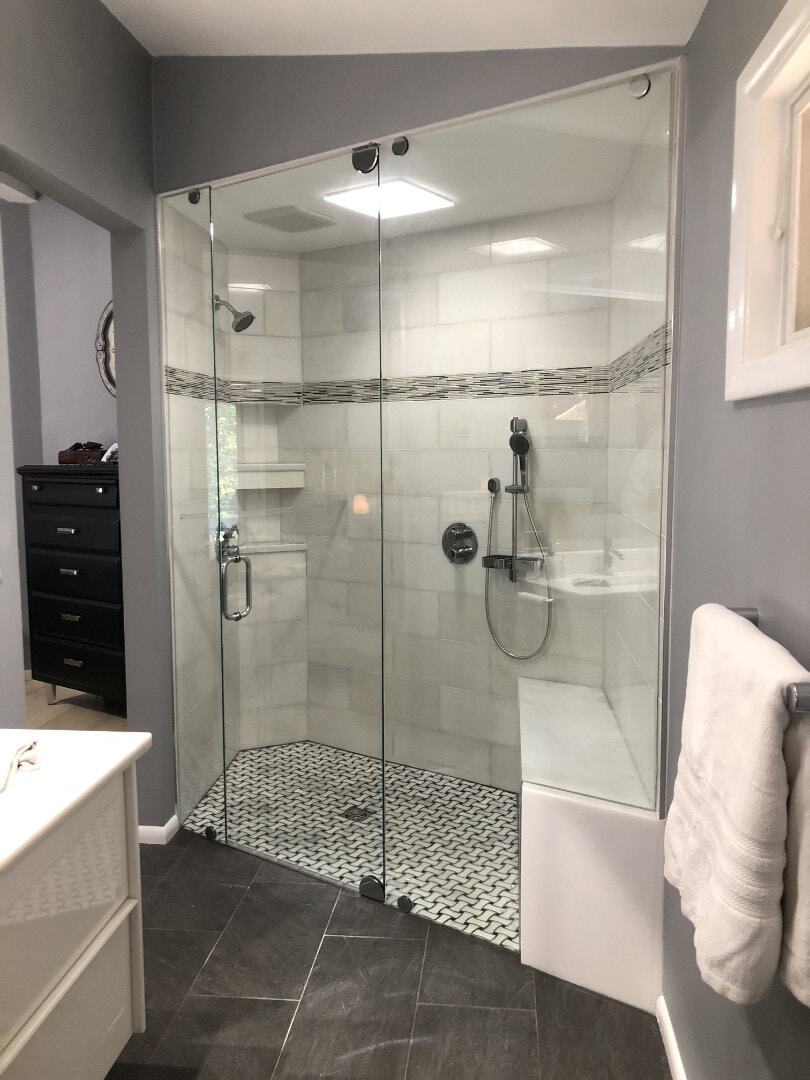 Rounded hardware is an exceptional touch to this already breathtaking enclosure